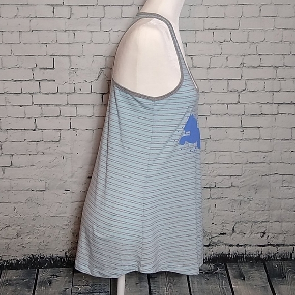 PUMA Blue & Grey Racer Back Tank Top Striped Size Medium - Picture 2 of 9